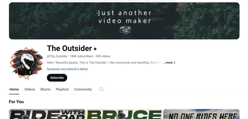 The Outsider YouTube Channel