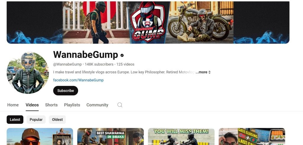 WannabeGump YouTube Channel