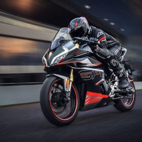 Racer on a CFMoto Bike